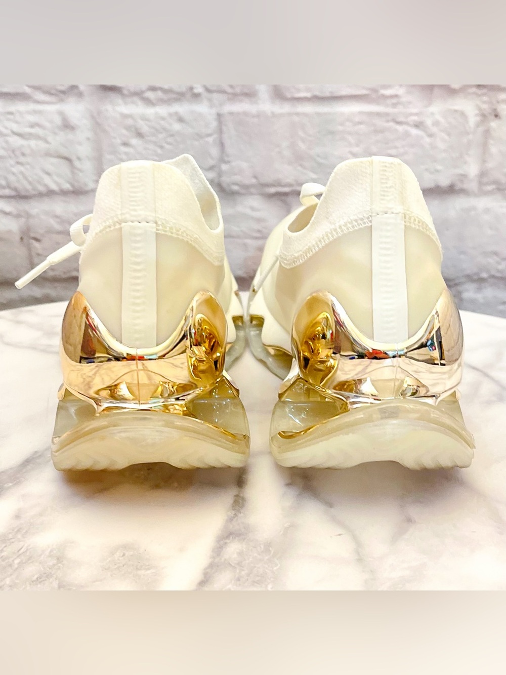 Mizuno x Sorayama Wave Prophecy White Gold Sneakers Men’s US 8 Good - Picture 9 of 11